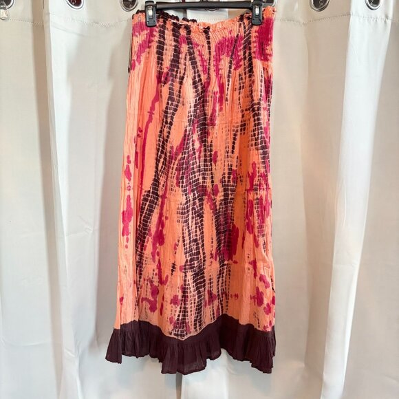 IDI Matthew H Maxi Skirt Tie Dye Tiered Festival Western Romantic Peasant 18844 - Picture 1 of 9